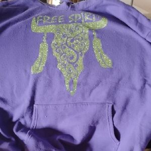 Purple Hoodie with Glitter Design